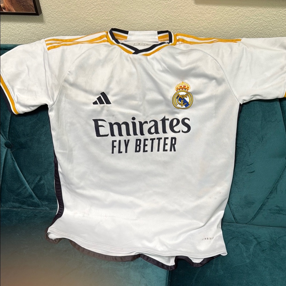 Adidas White and Black Real Madrid Jersey